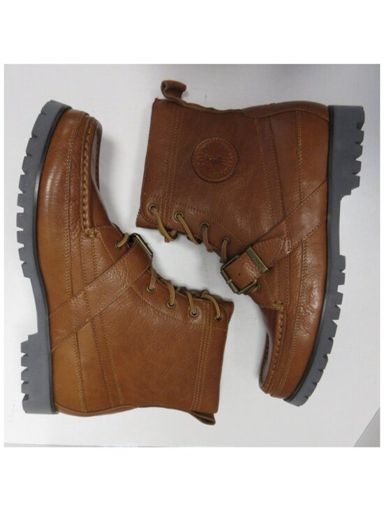 Polo Ralph Lauren Ranger Boots 11 D Leather Buckle Lace Up Combat Lug main image 4
